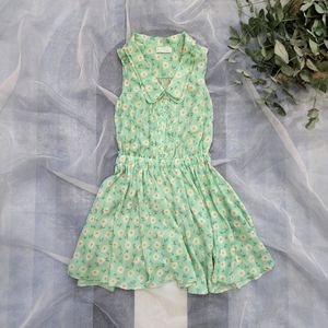 Kawaii Japanese cottage fairycore mint daisy dress